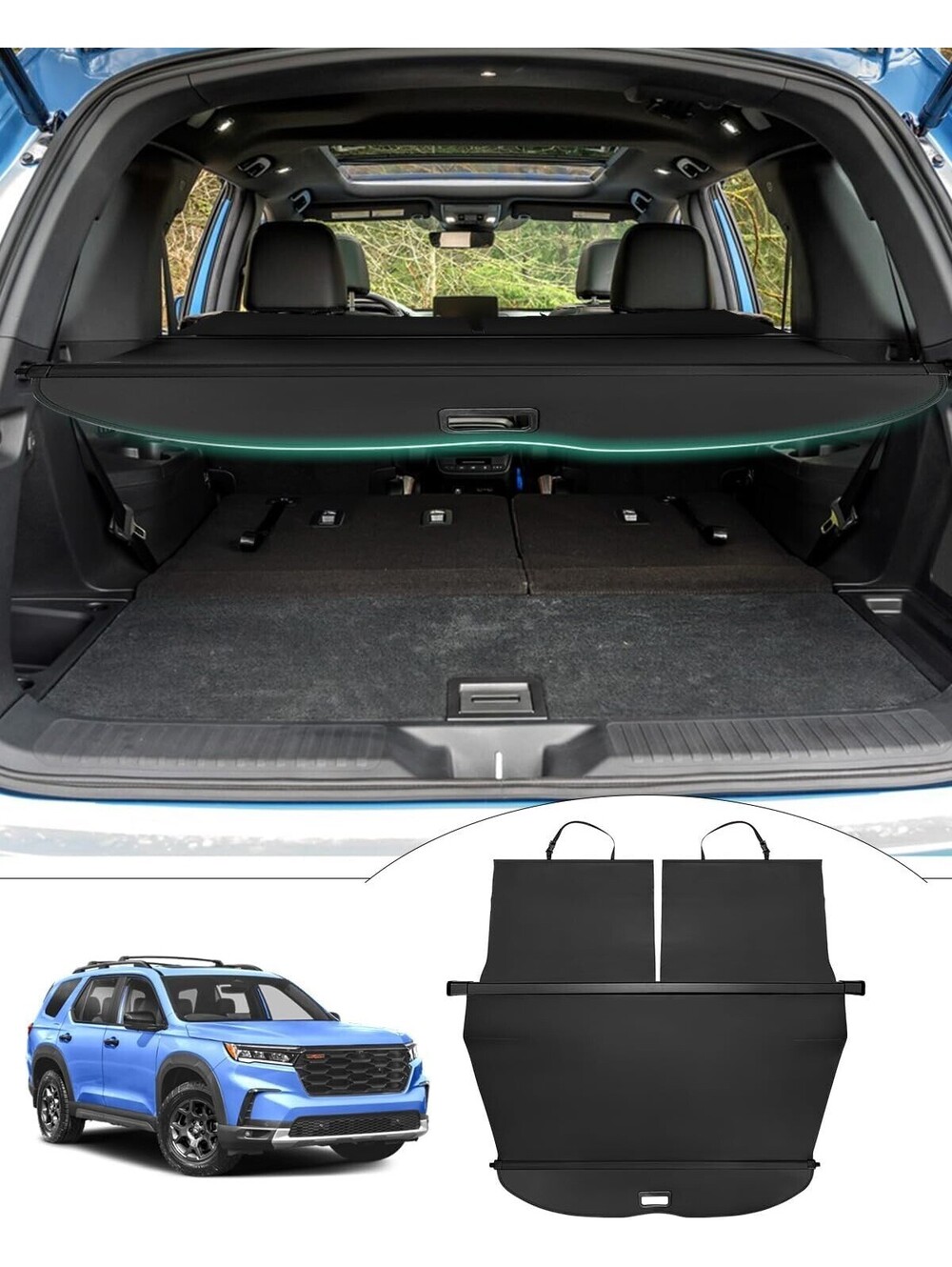 Retractable Cargo Cover 2023-2025 Honda Pilot- Trunk Screen Rear Security Shade